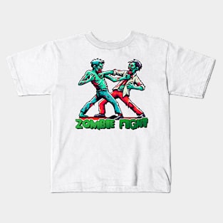 Tiger vs Zombie Fight Kids T-Shirt